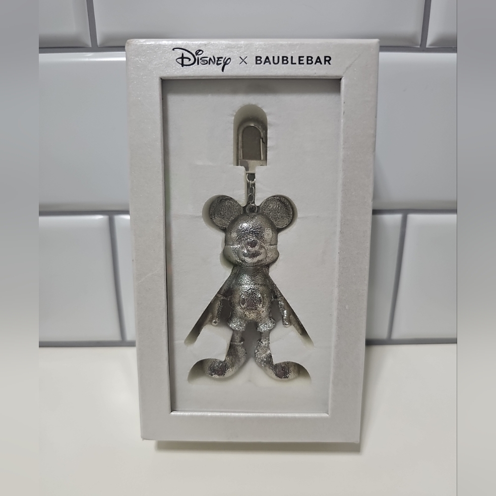 Disney x BaubleBar Silver tone Mickey Mouse Keychain/Bag Charm